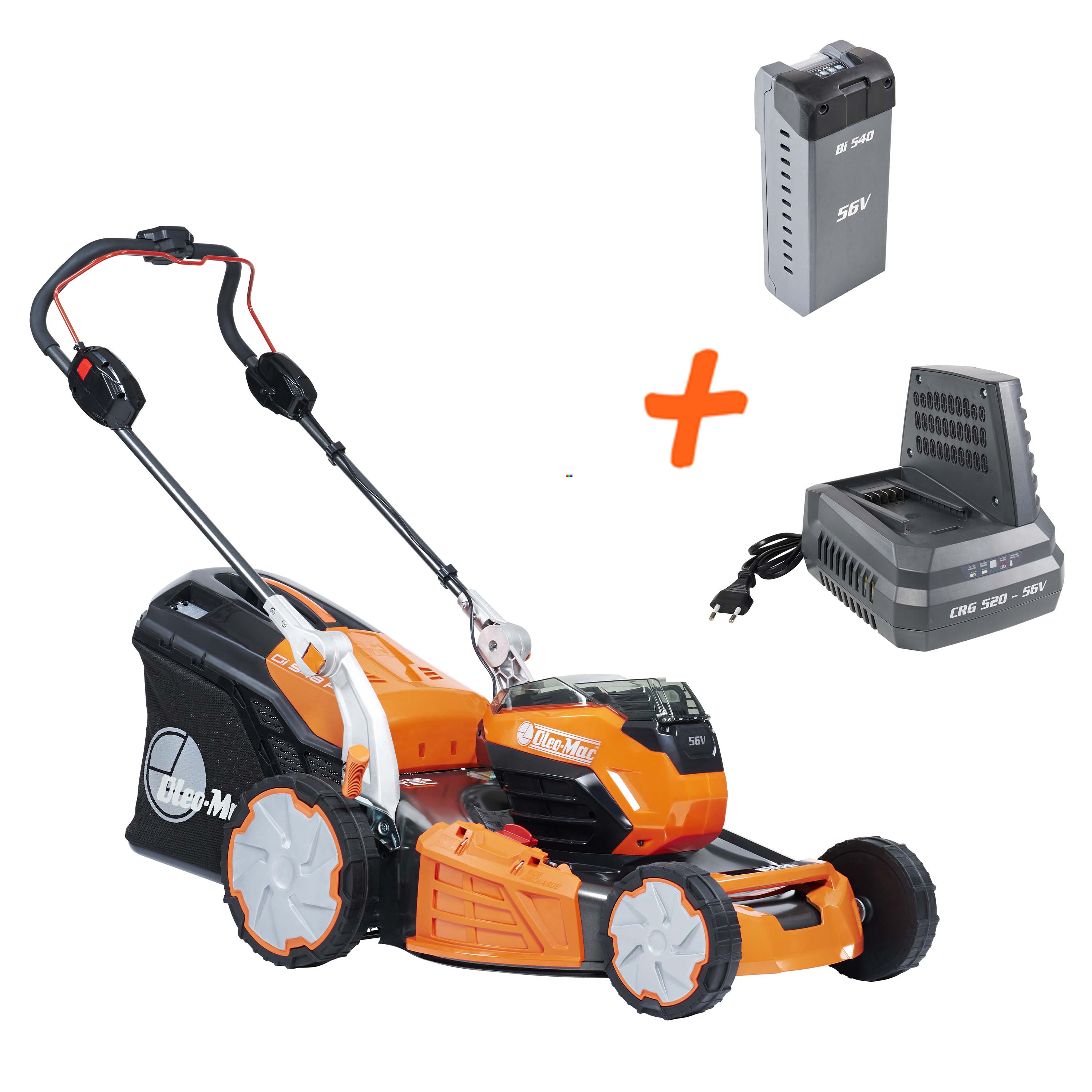 oleo-mac-gi-548-p-kit-tondeuse-batterie-56v-4ah-chargeur image 1